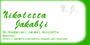 nikoletta jakabfi business card